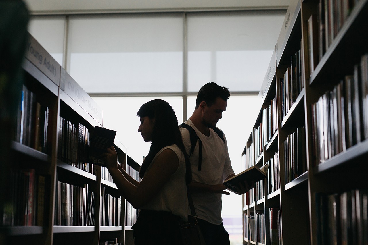 The NYU Abu Dhabi library borrow, renew, return